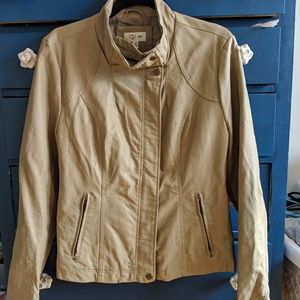 RD Style Fitted Faux Leather & Knit Jacket